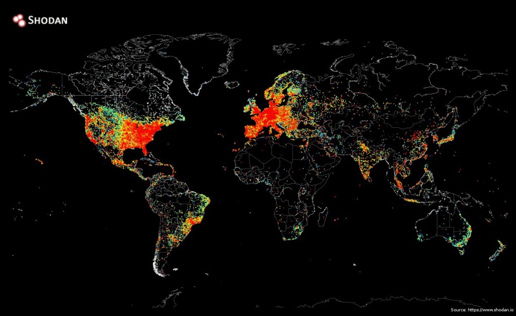 Mapa de utilizadores ligados à internet no Mundo